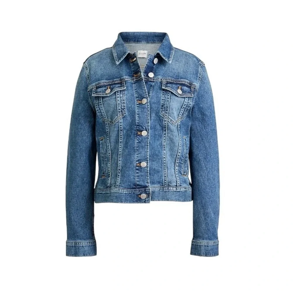 J. Crew Classic Trucker Jean Jacket Blue Medium Wash Denim M
